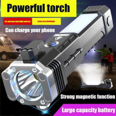 Wifton Long Distance Long Distance Beam Car Rescue Torch Hammer 5 hrs Torch Emergency Light(Multicolor)