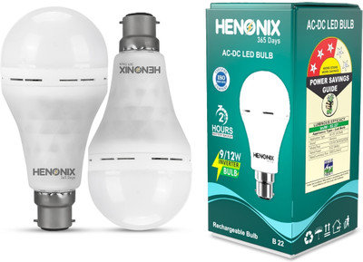 HENONIX 12W ACDC Inverter LED Bulb with 2-Hour Battery Backup 2 hrs Bulb Emergency Light(White)