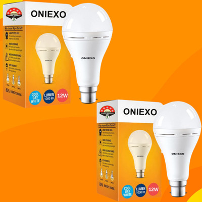 ONIEXO 12W Portable Rechargeable Emergency LED Bulb-D02 4 hrs Bulb Emergency Light(White)