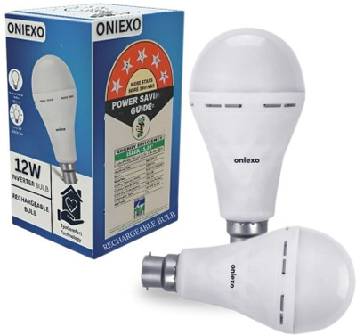 ONIEXO Pack of 2-Long-Lasting 12W Emergency Bulb for Reliable Backup Lighting 4 hrs Bulb Emergency Light(White)