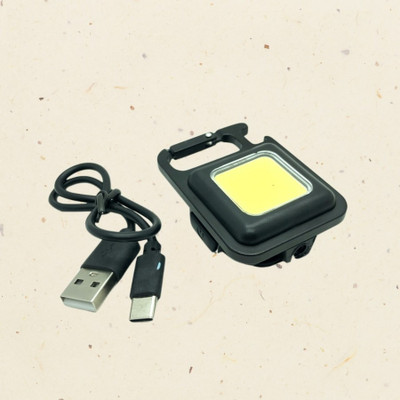 Wifton Rechargeable Keychain 3 light modes with folding bracket bottle opener 3 hrs Torch Emergency Light(Black)
