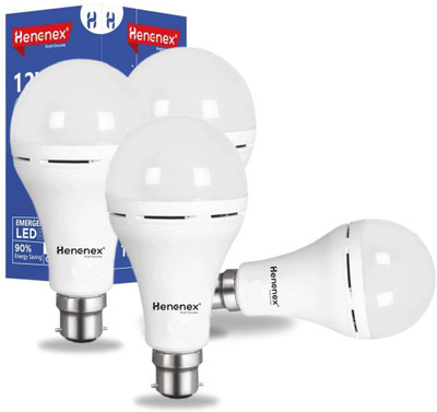 Henonex 12W LED Bulb for Reliable Backup Lighting|Pck of 4 4 hrs Bulb Emergency Light(White)