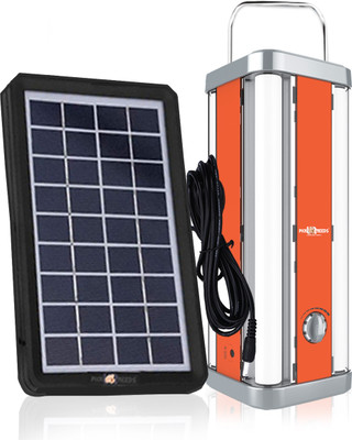 Daily Needs Shop Rechargeable 4 Side Tube Lantern Home Emergency Light With Solar Panel 8 hrs Lantern Emergency Light(Orange)