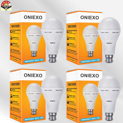 ONIEXO 12W Rechargeable LED Bulb for Home and Emergency Use-D25 4 hrs Bulb Emergency Light(White)