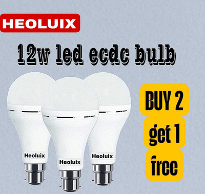 heoluix 12 Watt Emergency Charging Bulb 4 hrs Bulb Emergency Light(White)