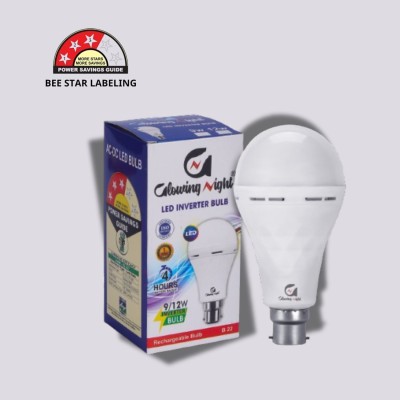 Glowing Night Rechargeable LED Bulb | 12 watt 4 hrs Bulb Emergency Light(White)