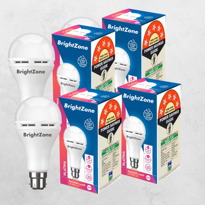 Brightzone 12 W Inverter Round B22 Inverter Bulb(White, Pack of 4)