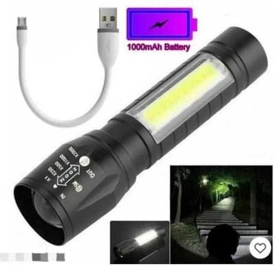 Trendy styler Small Water-Resistant Work Light with 3 Modes Portable Flashlight 4 hrs Torch Emergency Light(Black)