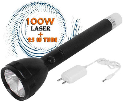Dazzel Flex 1000 Meter 4 Mode Long Beam Chargeable Waterproof LED Table Lamp 50W Flashlight 6 hrs Torch Emergency Light(Black)