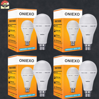 ONIEXO 12W Rechargeable LED Bulb for Home and Emergency Use-D02 4 hrs Bulb Emergency Light(White)
