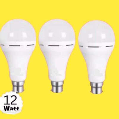 Gold Nation Emergency Led Bulb 12w Pack Of 3 Rechargeable Light (white) 4 hrs Bulb Emergency Light(White)