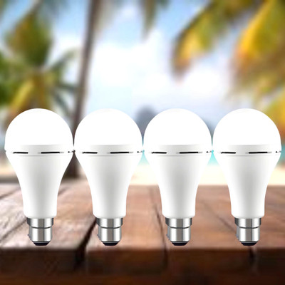 Clairbell Emergency 12W Inverter LED Bulb with 2000mAh Rechargeable Battery Pack of 4 S284 4 hrs Bulb Emergency Light(White)
