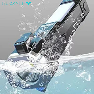 BloomiFy BMT-H66 Rechargeable LED Flashlight with Window Breaker & Seatbelt Cutter 5 hrs Torch Emergency Light(Black)