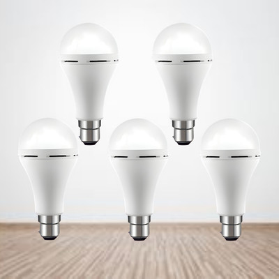 FRONY Emergency 15W Inverter LED Bulb with 1200mAh Rechargeable Battery Pack of 5 U439 4 hrs Bulb Emergency Light(White)