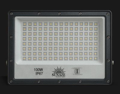 Sunaze 100W Lens Flood Light With Extension Bracket 120 Bright SMD LED IP67 Waterproof 0 hrs Flood Lamp Emergency Light(White)