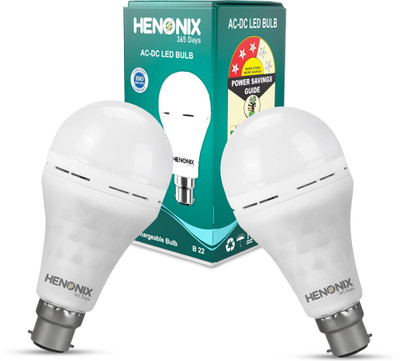 HENONIX 12W Rechargeable LED Bulb for Home Power Cuts 2 hrs Bulb Emergency Light(White)