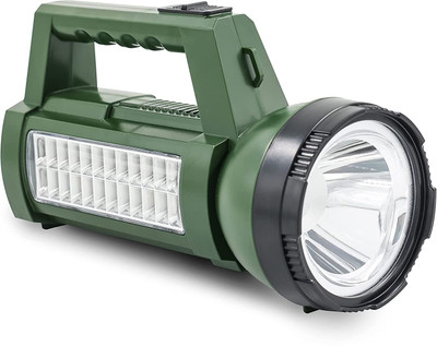 GLOWISH HIGH BRIGHTNESS RECHARGEABLE SUPER BRIGHT ARMY GREEN COLOR FLASHLIGHT 6 hrs Torch Emergency Light(Green)