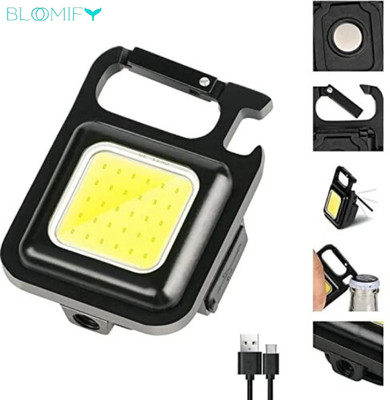 BloomiFy Keychain Work Light USB Rechargeable Mini Torch 4 hrs Torch Emergency Light(Black)