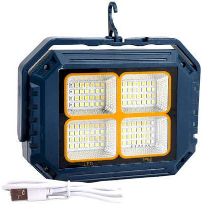GLOWISH SOLAR RECHARGEABLE POWERFUL BATTERY LONG POWER BACKUP MULTI COLOR BRIGHT LED 6 hrs Flood Lamp Emergency Light(Green)