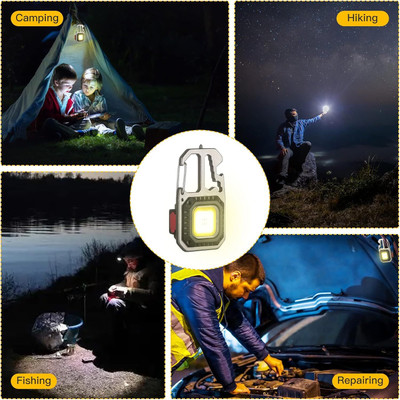 Xydrozen IDEAL for CAMPING & BLACKOUTS Keychain Work Light, COB 5 hrs Torch Emergency Light(Multicolor)