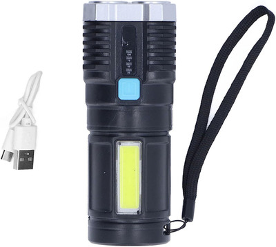 Xydrozen Strong Flashlight, Super Bright Glare Torch 3 hrs Torch Emergency Light(Black)