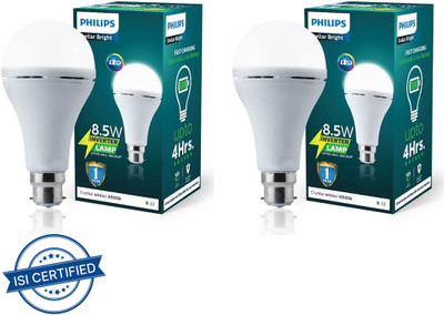 PHILIPS 8.5W Rechargeable Inverter LED (Pack of 2) with backup upto 4 hrs Bulb Emergency Light(White)