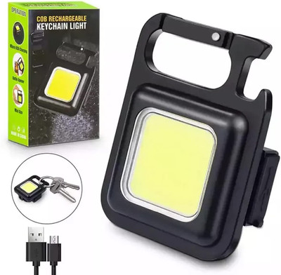 ZiniQX Keychain Mini LED Light Portable Rechargeable Emergency Light 4 hrs Torch Emergency Light(Black)