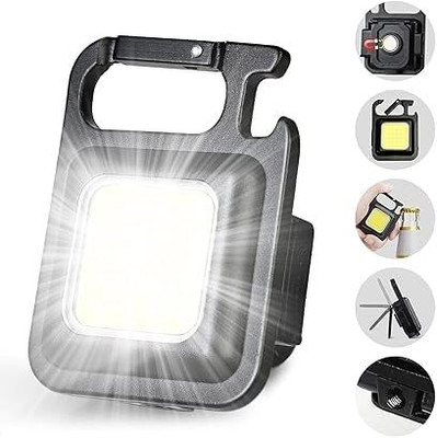 icall Multifunction Keychain Rechargeable Led Light with Bottle Opener, Magnetic Base 2 hrs Torch Emergency Light(Black)