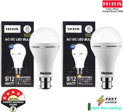 heoluix 12 W Inverter Standard B22 Inverter Bulb(White, Pack of 2)