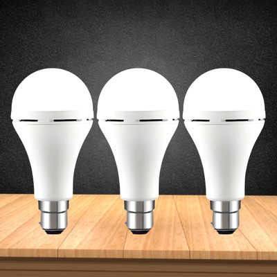 GUGGU Emergency 12W Inverter LED Bulb with 2000mAh Rechargeable Battery Pack of 3 O322 4 hrs Bulb Emergency Light(White)