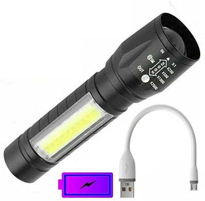 NKPR Waterproof Metal High quality LED Flashlight ,Super Bright, 3 Light Modes 1304 6 hrs Torch Emergency Light(Black)