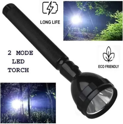 BloomiFy SUPER Bright High Power LED Torch Flashlight 8 hrs Torch Emergency Light(Black)