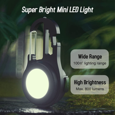 SebonCare LED Keychain Light Mini Cob Flashlight Handheld Small Rechargeable Pocket Light_ 2 hrs Bulb Emergency Light(Multicolor)