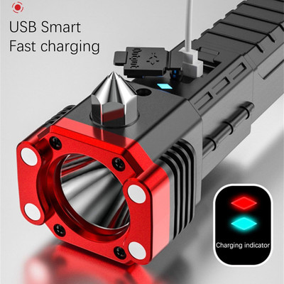 WunderVoX Emergency Escape Tool Torch with Hammer and Charger Power Bank 5 hrs Torch Emergency Light(Multicolor)