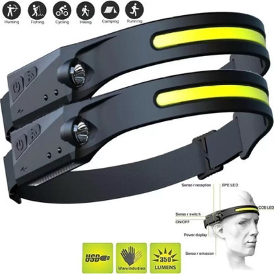 Care 4 2 LED Head Lamp with, 5 Modes of Light, has Motion Sensor TYPE USB Recharge 5 hrs Torch Emergency Light(Black)