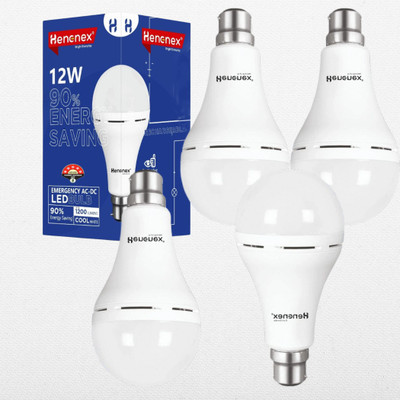 Henonex Portable 12W Emergency Bulbs | Pack of 4 for Instant Lighting 4 hrs Bulb Emergency Light(White)
