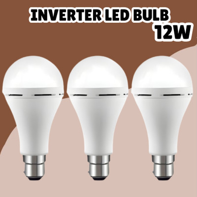 SACRO (Emergency Inverter Blub) charging 12W LED Bulb for Extended Lighting_Pack_3D321 4 hrs Bulb Emergency Light(White)
