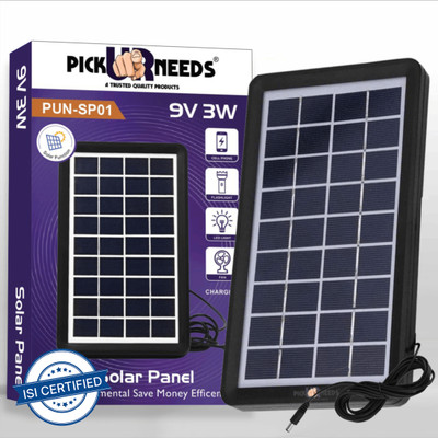 Pick Ur Needs Solar Panel 9V 3W Board Waterproof Transmittance Polycrystalline Solar Panel 4 hrs Lantern Emergency Light(Black)