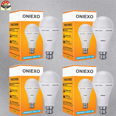 ONIEXO 12W Rechargeable LED Bulb for Home and Emergency Use-D04 4 hrs Bulb Emergency Light(White)