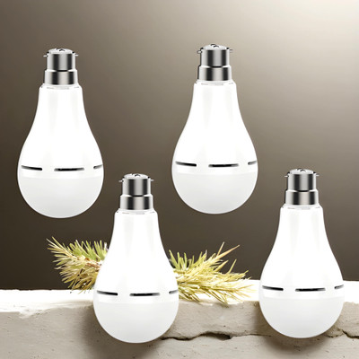 VR Bright Lite Charging Bulb 9W LED 1200mAh battery 4 hrs emergency light Pack of 4 bulbXT385 4 hrs Bulb Emergency Light(White)