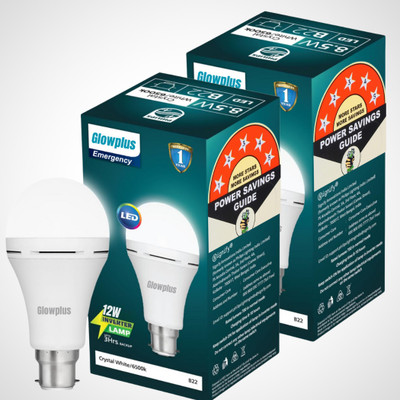 Glowplus G Pk-2-12W Long Backup LED Bulb 4 hrs Bulb Emergency Light(White)