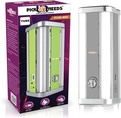 Pick Ur Needs Emergency Light 4 Side Tube with Extra Bright Light with USB Mobile Charging. 12 hrs Lantern Emergency Light(White)