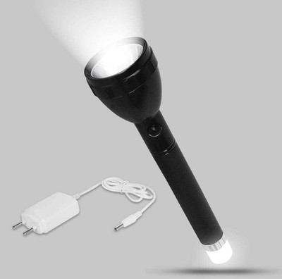 Zeno volt 3W Led Bright Rechargeable Torch |Emergency Torch Light |Li Ion Battery Torch(Black, 16 cm, Rechargeable)
