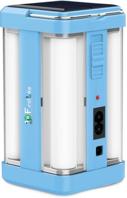 FIRSTLIKE 4 Tube 360 Degree Extra Bright with Electric & Solar Rechargeable 7 hrs Lantern Emergency Light(Blue)