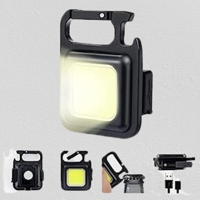 KAVANA Pocket Light Zoom COB USB Charging LED Flashlight (Pack Of 1) 4 hrs Torch Emergency Light(Black)