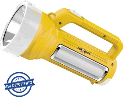 Pick Ur Needs Rechargeable Long Range LED Searchlight 100W + Side Tube 8 hrs Torch Emergency Light(Yellow)