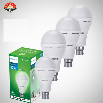 VR Bright Lite Pack of 4-Smart and Reliable 12W Emergency LED Bulb for All Purposes 4 hrs Bulb Emergency Light(White)