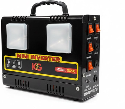 KG EMERGENCY LIGHTS KG Emergency Light Model 5050 with 2 bulbs and power adapter 8 hrs Flood Lamp Emergency Light(Black)