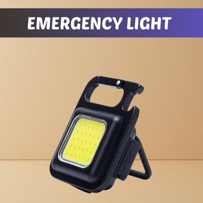 YAROH Rechargeable Small (COBB Light) With Keychain and 4 Hours Battery LifeH9 4 hrs Torch Emergency Light(Black)