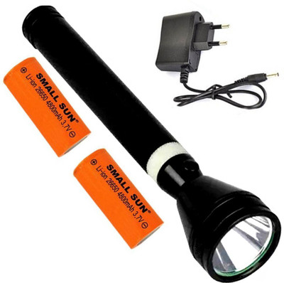GALLAXY 1000 Meter Rechargeable 3 Mode High Power Waterproof Torchlight 15W Flashlight Torch SMALL SUN T-96 3 hrs Torch Emergency Light(Black)
